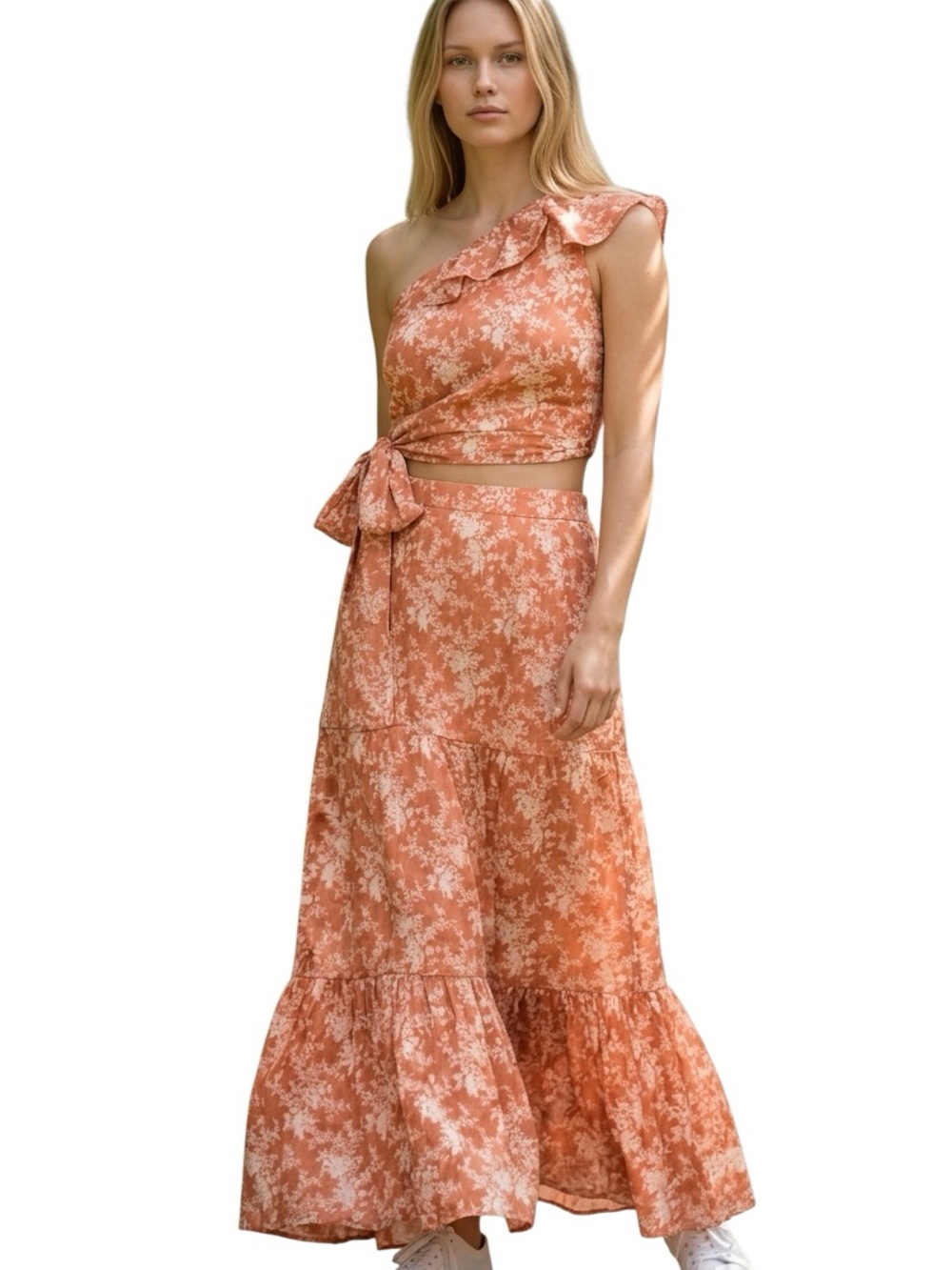 Chelsea & Violet Shoulder Crop over Shoulder, Maxi Skirt SET
